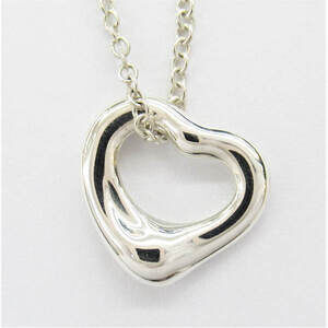 Tiffany Co Open Heart Necklace by Elsa Peretti Sterling Silver Polished